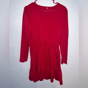 Red above knee dress